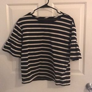 J. Crew Bell Sleeve Striped Top - Sz Medium